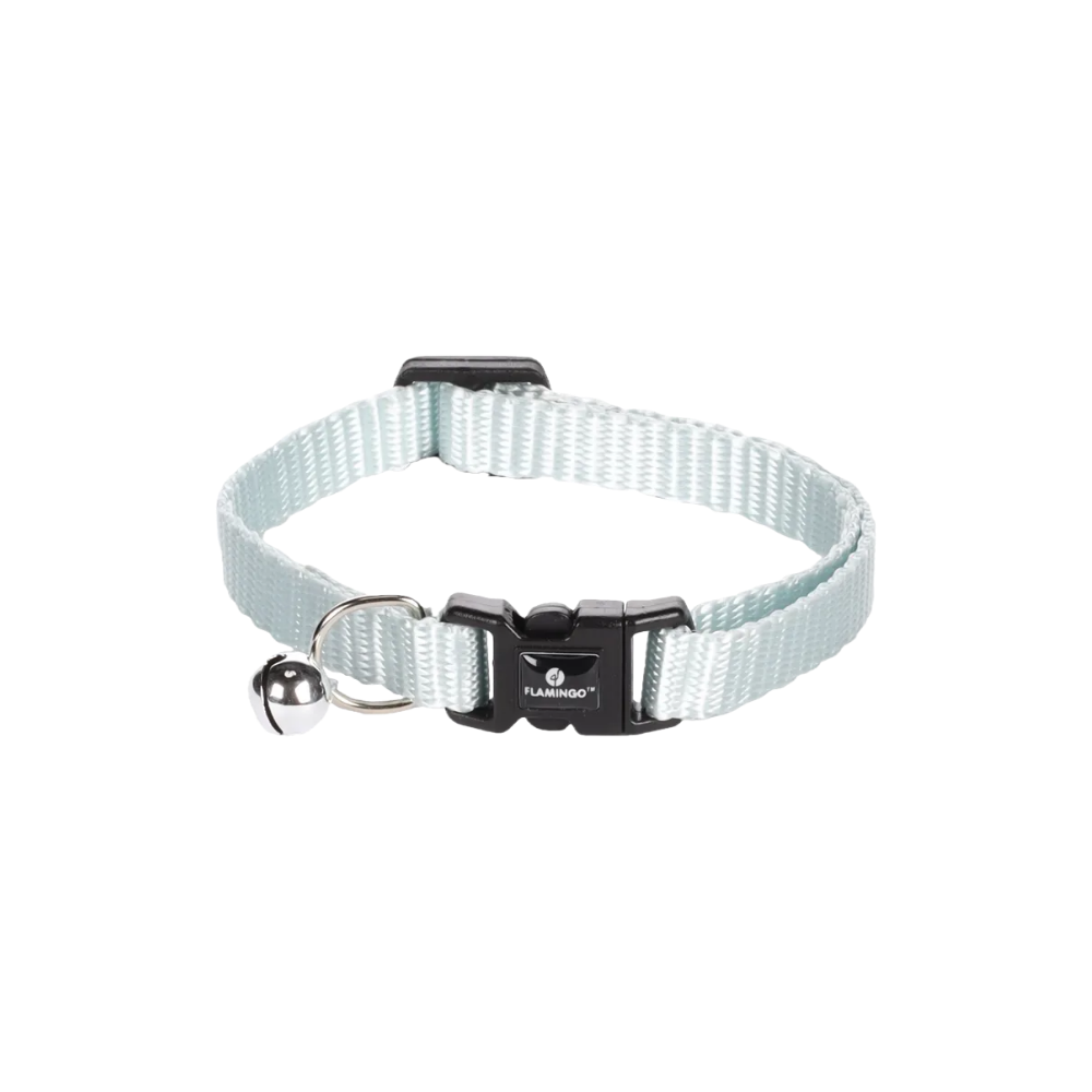 Collier réglable pour chat avec clochette couleur bleu clair