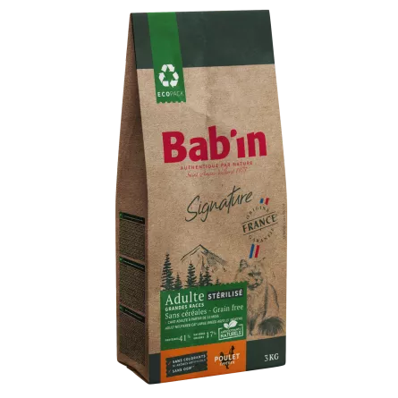 Croquettes Bab'in - Signature Adulte Sans Céréales - Grandes Races (Poulet)