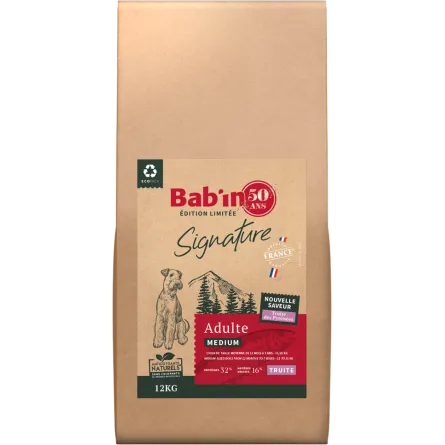 Croquettes Bab'in pour chien adulte medium à la truite