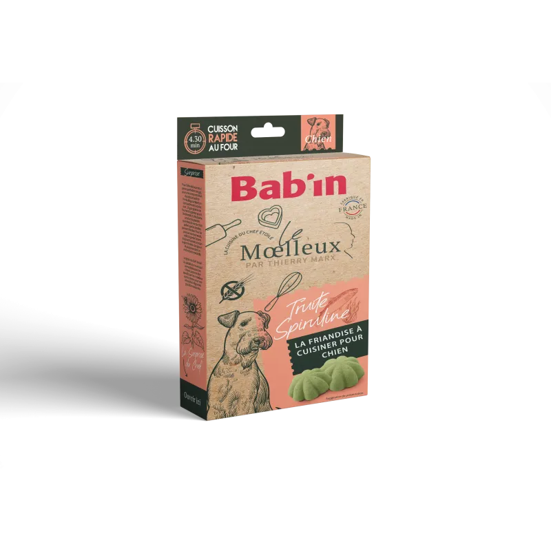 friandises moelleuses à la truite et spiruline pour chien