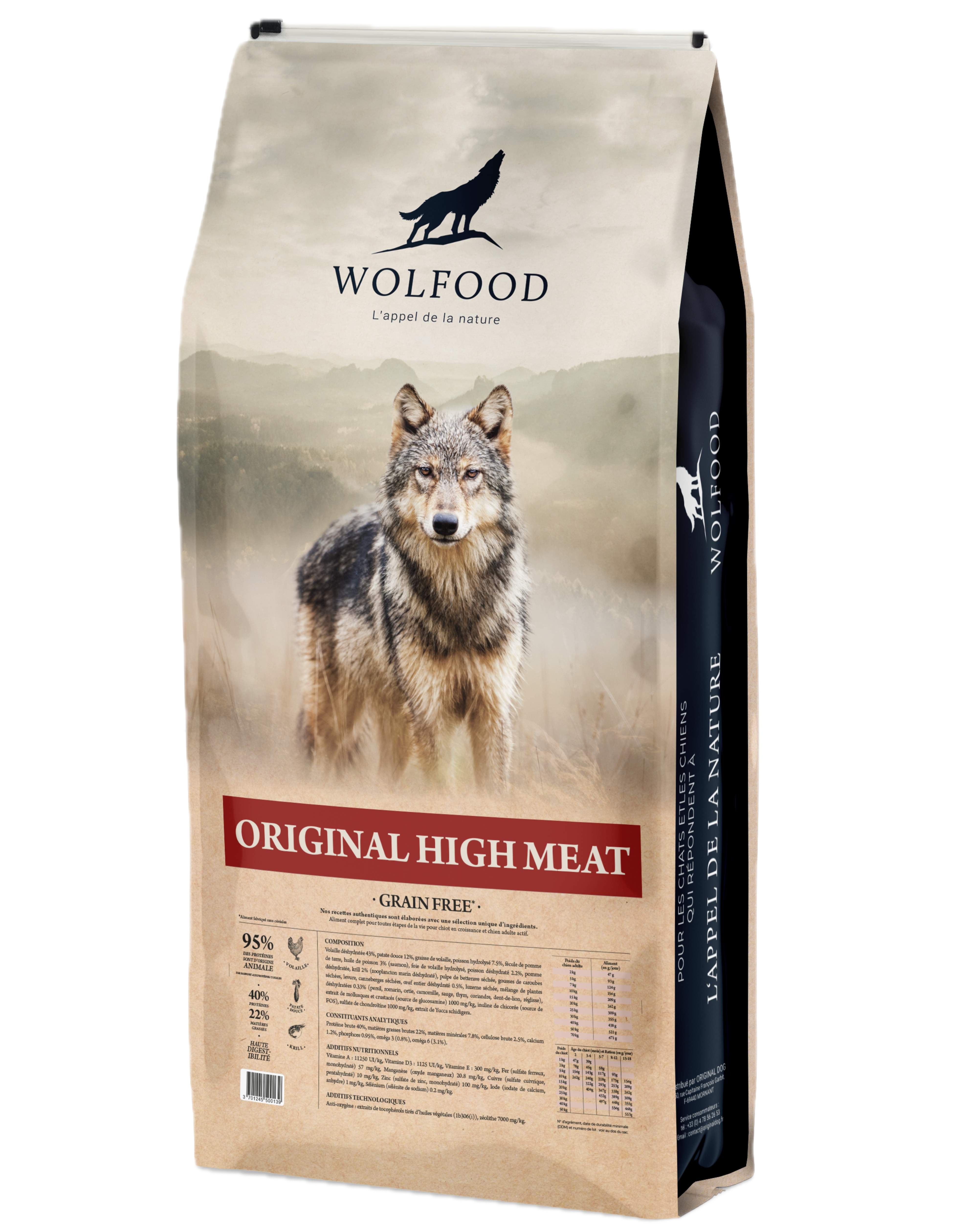 Croquettes Wolfood - Original High Meat