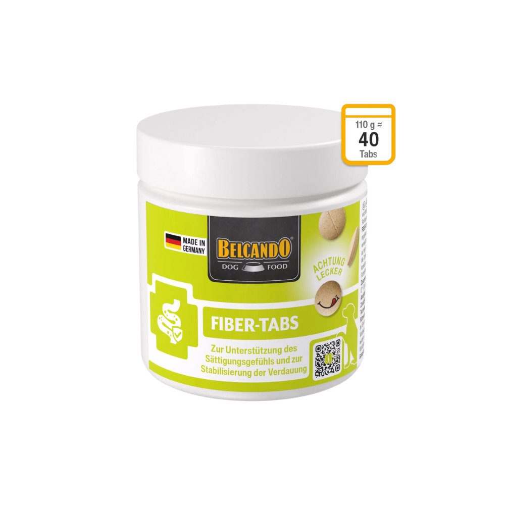 Comprimé fiber-tabs - boîte de 110g (40 comprimés) : compléments alimentaires pour chien pour augmenter la satiété et réguler le système digestif